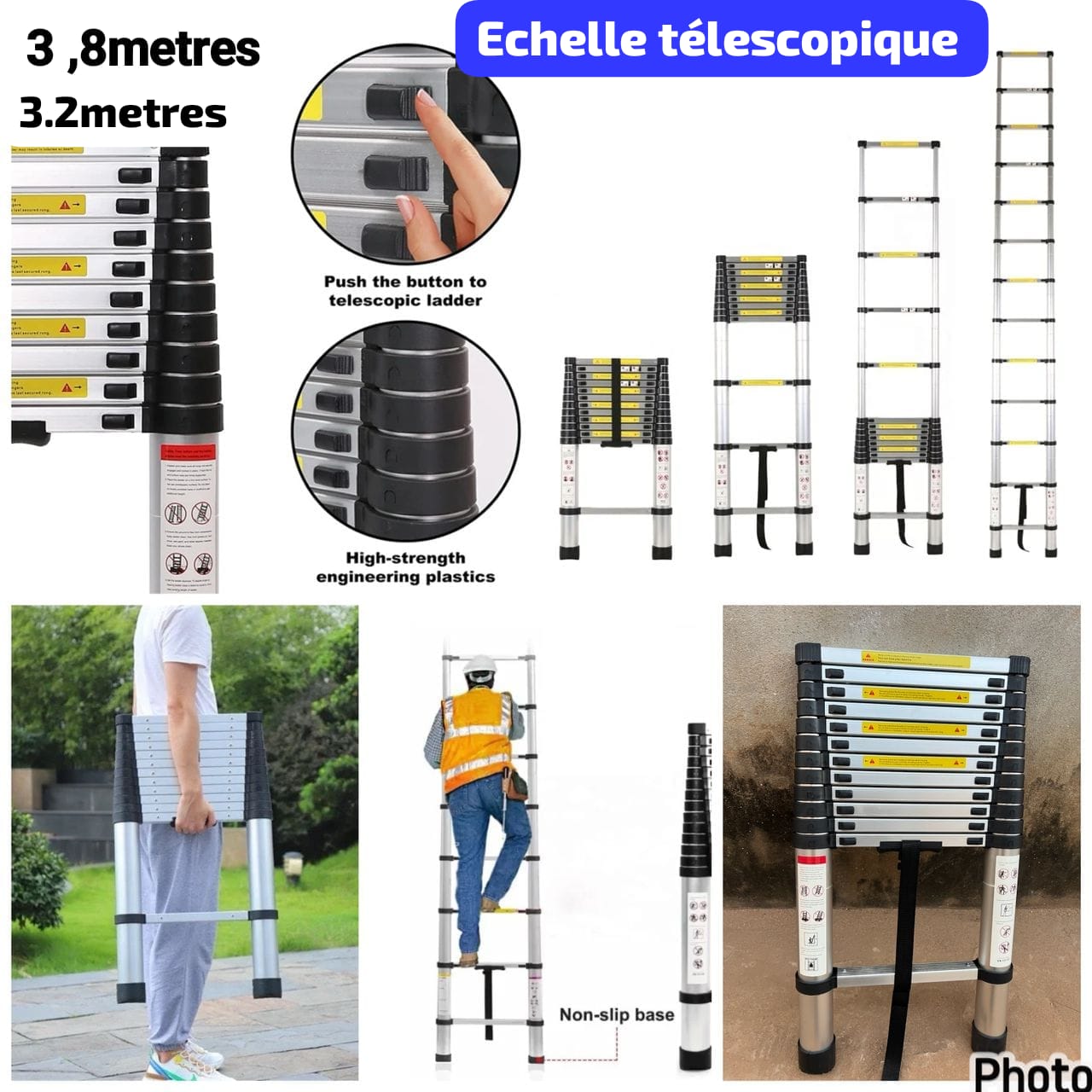 Échelle télescopique 3,2 mètres